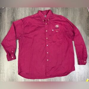 VTG San Francisco 49ers Lee Sport Shirt LS Men 2XL Button Up Red NFL Footbal 90s